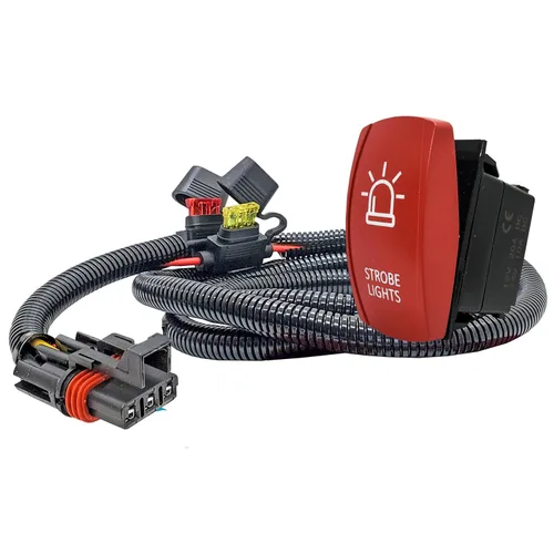 Vista 8 de Kit de cables de enchufe de barra de bus de potencia con interruptor basculante de encendido/apagado para luces estroboscópicas compatible