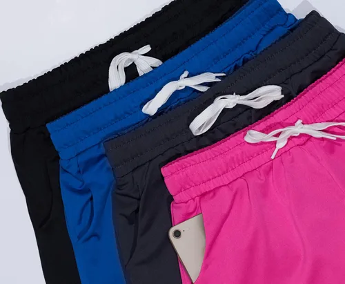 Vista 4 de Paquete de 4 pantalones cortos para correr con cordón y bolsillos para niñas