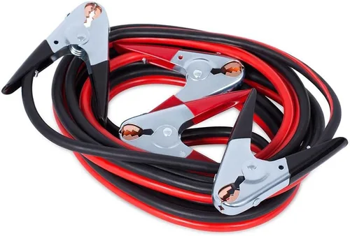 Vista 4 de Pinzas de cable de puente de batería de alta resistencia - Juego de 4, capacidad de 1100 A, clips de loro aislados, kit de conectores de carga