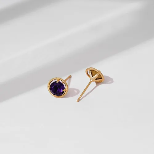 Vista 3 de Tienda Essentials 10k Gold Made with Infinite Elements Imported Crystal Birthstone Stud Earrings (previously Tienda Collection)