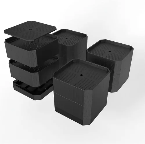 Vista 8 de BTSD-home Elevadores de cama de 1.5 o 3 pulgadas, muebles ajustables resistentes para sofá, escritorio, sofá, mesa, paquete de 4