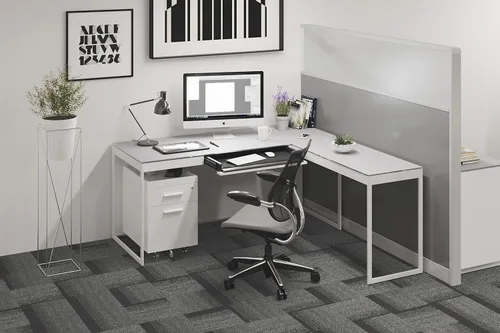 Vista 2 de BDI Furniture Centro 6407 - Archivador con 2 cajones, armario de almacenamiento debajo del escritorio para el hogar u oficina con cajón de archivos