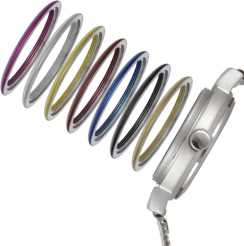 Vista 3 de Peugeot - Reloj de pulsera de malla para mujer con 7 biseles intercambiables