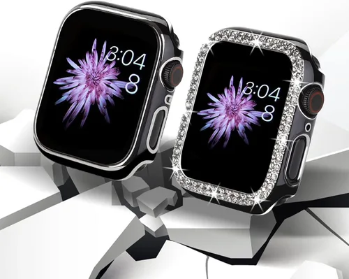 Vista 3 de Compatible para Correa de Apple Watch con Estuche 38mm 40mm 41mm 42mm 44mm 45mm 46mm, Correa de Silicona Suave Impermeable + Estuche Protector