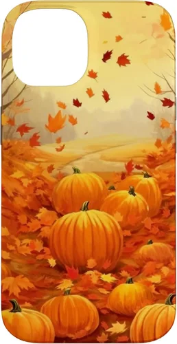 Vista 4 de Autumn Falling Leaves Pumpkin Spice Harvest Happy Autumn Case for iPhone 17
