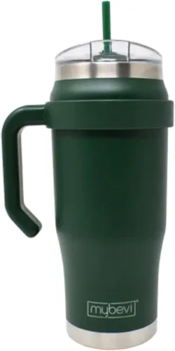 Vista 14 de MyBevi Outlander - Taza de viaje de acero inoxidable de alta calidad, para frío/calor, aislamiento de 3 capas, mango resistente, duradera y elegante