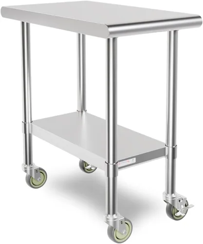 Vista 35 de STABLEINK Mesa de acero inoxidable con protector contra salpicaduras de 30 Con Backsplash