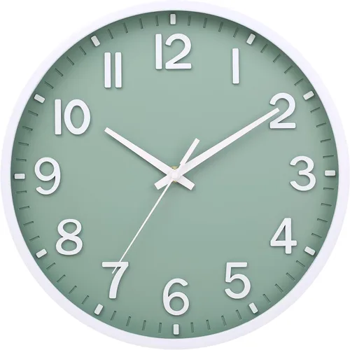 Vista 19 de Reloj de pared, moderno reloj de pared pequeño de 8 pulgadas, funciona con pilas, silencioso, analógico, clásico, para oficina, hogar, baño, cocina