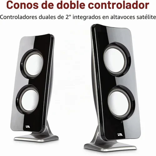 Vista 5 de Cyber Acoustics CA-3610 Sistema de altavoces multimedia 2.1 con subwoofer, altavoces de computadora perfectos para PC o Mac, ideal para música