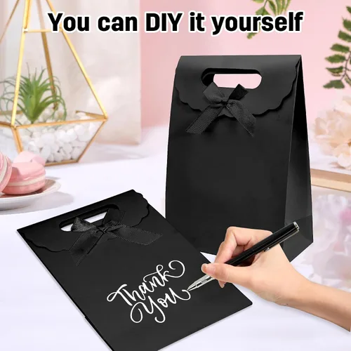 Vista 5 de Bolsas de regalo Patdefie con asas tamaño pequeño 7×4×10 pulgadas 16 piezas tamaño mediano para cumpleaños, fiesta, recuerdo, boda, aniversario