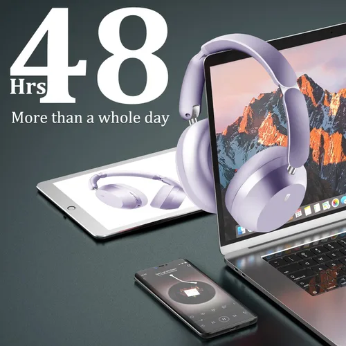 Vista 5 de Wentronic Y04 - Audífonos inalámbricos Bluetooth sobre la oreja, sumérgete en cada ritmo con cancelación activa de ruido y sonido de alta