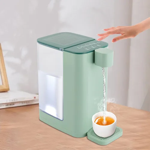 Vista 2 de Mini dispensador de enfriador de agua de escritorio, dispensador instantáneo de agua fría y caliente con bloqueo de seguridad para niños, fuente
