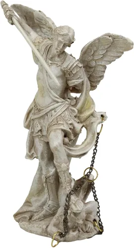 Vista 15 de Ebros - Estatua de Arcángel ortodoxo griego de la iglesia cristiana ortodoxa pintada en marfil de 5 pulgadas de alto (Barachiel The Blessings of God)