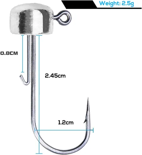 Vista 8 de Fishing Offset Jig 10PCS Fishing Hook 2.5g/3.5g/5g/6g Jig Head Stainless Steel Soft Fishhook Carp Bass Pescas Fishing Tackle Portable Fish Hooks Set