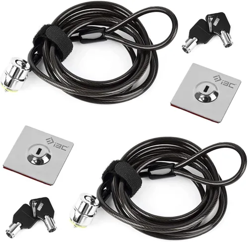 Vista 9 de Candado de Cable para Laptop, Cable de Seguridad de Hardware con Llaves, Cerradura de Combinación Antirrobo para Laptop y Monitor Compatible