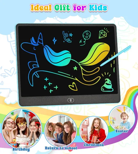 Vista 5 de Tableta de escritura LCD para niños, tabletas de dibujo coloridas de 16 pulgadas, juguetes educativos de aprendizaje para niños de 3, 4, 5, 6, 7, 8
