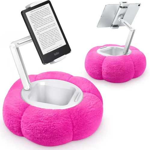 Vista 10 de CreaDream - Soporte de almohada en forma de calabaza para tableta, Kindle, iPad, soporte ajustable para teléfono con almohada para regazo y cama