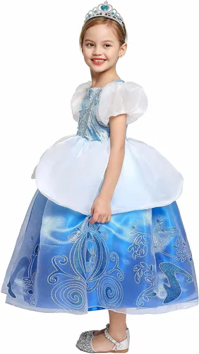 Vista 5 de Kidswant Toddler Baby Girls Luxury Princess Party Halloween Cosplay Costume Dress Up with Accessorries