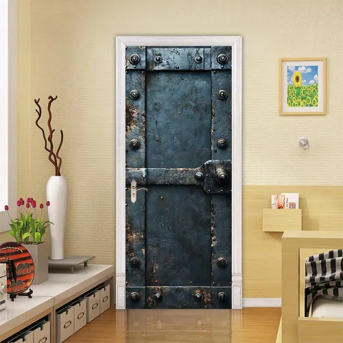 Vista 37 de Adhesivos 3D para puerta, murales para despegar y pegar, puerta de madera, papel tapiz autoadhesivo, extraíble, PVC, impermeable, póster para Puerta
