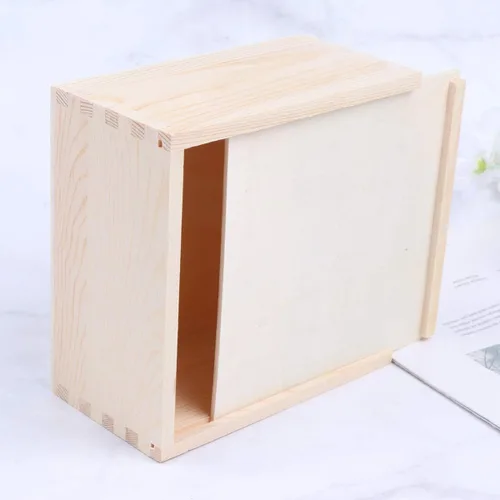 Vista 6 de Kisangel Caja de regalo de madera con tapa deslizante Caja