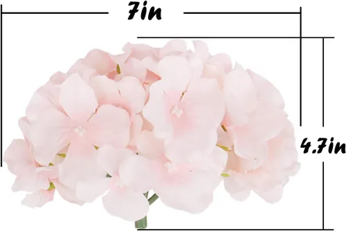 Vista 4 de Cabezales artificiales de hortensias de seda para decoración de bodas caseras, 10