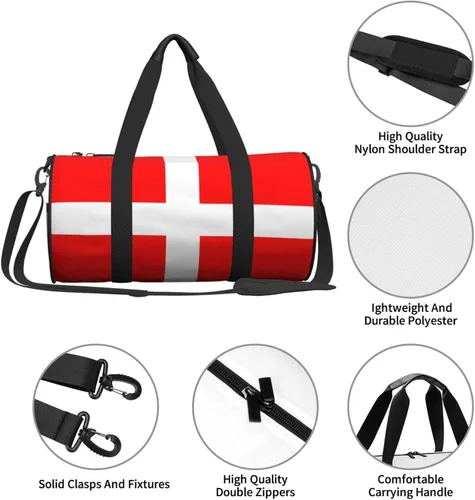 Vista 6 de CARRDKDK Bolsa cilíndrica de viaje de gran capacidad, bonita bolsa de deporte de gimnasio que puede sostener zapatos para mujeres y hombres, bolsa