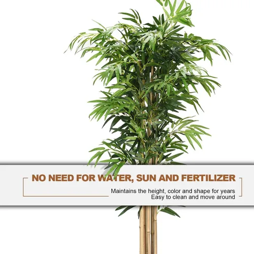 Vista 3 de FFlyer - Árbol de bambú artificial de 5 pies, árbol de bambú casi natural, bambú de estilo clásico, planta alta en maceta sintética para el hogar