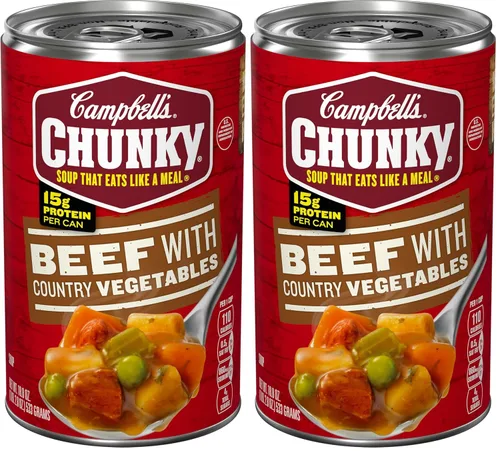Vista 14 de Sopa Chunky de Campbell’s, sopa de vacuno con verduras del campo, lata de 18.8 Oz