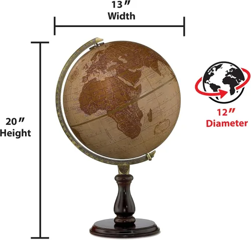 Vista 2 de Replogle Globes 35522 - Globo de expedición de cuero, pequeño