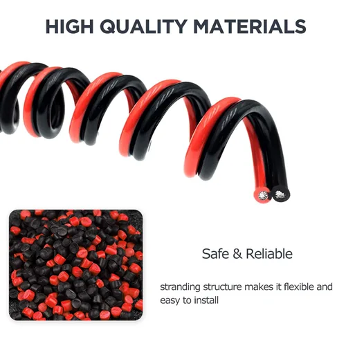 Vista 3 de Cable eléctrico de calibre 18 AWG de 2 pines, cable de luz LED de CC de 12 V, cable de cobre de conexión automática, con carrete para lámpara LED