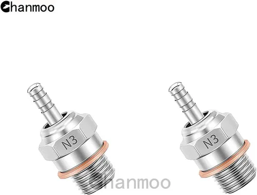 Vista 5 de 2 piezas 70117H Hot Glow Plugs No.3 N3 N4#3 #4 Spark Nitro Engine Parts Reemplazan OS para Traxxas Losi HPI Redcat HSP Himoto RC Car Truck Buggy (N3)