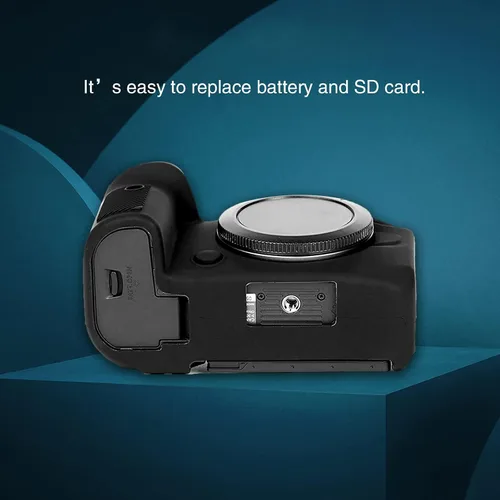 Vista 6 de Funda EOS R6, Rieibi Funda protectora de silicona para cámara Canon EOS R6 - Negro