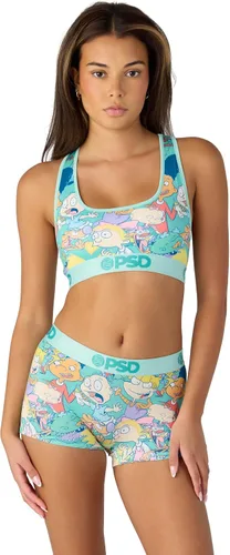 Vista 2 de PSD Hey Arnold - Brasier deportivo para mujer, con espalda cruzada, con tela de microfibra transpirable