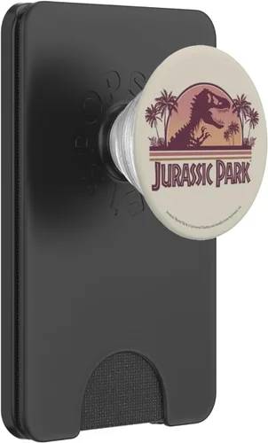 Vista 7 de Jurassic Park Vintage Sunset Scene Rex And Palms - PopSockets Grip and Stand for Phones and Tablets, Antiguo