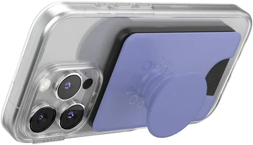 Vista 5 de PopSockets Cartera de teléfono para MagSafe, tarjetero con empuñadura, color morado bígaro