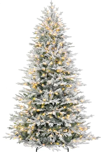 Vista 11 de 7.5FT Prelit Premium Flocked Christmas Tree, 3325 Realistic Tips Árbol flocado prémium