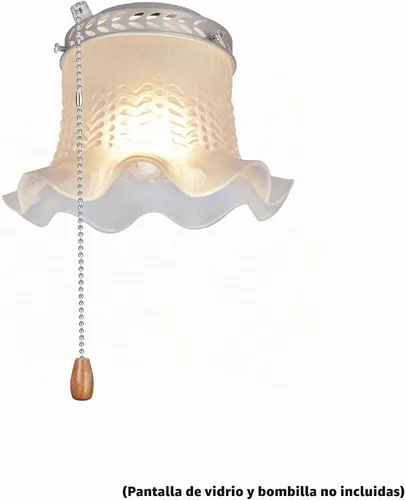 Vista 3 de Aspen Creative 22001-11, kit de luces para ventilador de techo de una sola luz con cadena de tracción, níquel cepillado