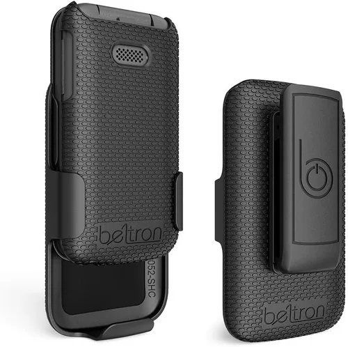 Vista 5 de Funda con clip para cinturón para Alcatel Smartflip/Alcatel Go Flip 3, funda protectora a presión con clip giratorio para cinturón combo