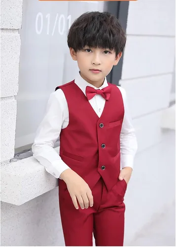 Vista 2 de Chaleco de traje formal de 4 botones para niño