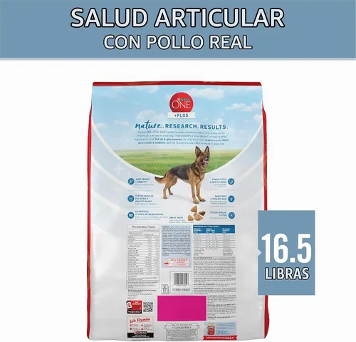 Vista 9 de Purina ONE Plus Fórmula para la salud de las articulaciones, alimento seco natural para perros con vitaminas, minerales y nutrientes añadidos