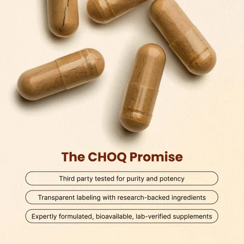 Vista 3 de CHOQ Seven Wonders Organic Mushroom Complex - Melena de León, Reishi, Chaga, Cordyceps - Apoyo inmunológico Alivio del estrés Energía natural - 30