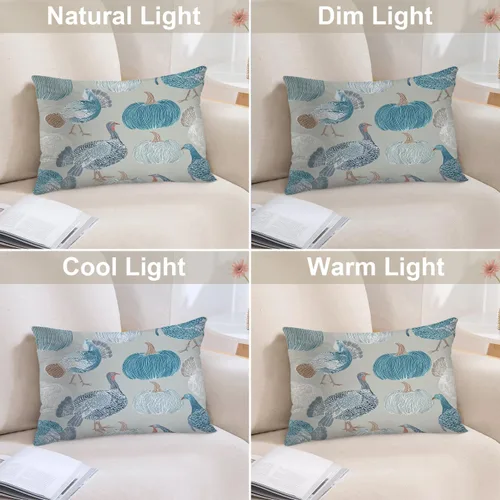 Vista 173 de Batmerry Autumn Pumpkin Templeton Throw Pillow Covers, Green Leaves Paths Forests Decorative Pillow Covers Digital Printing Blended for Couch Sofa