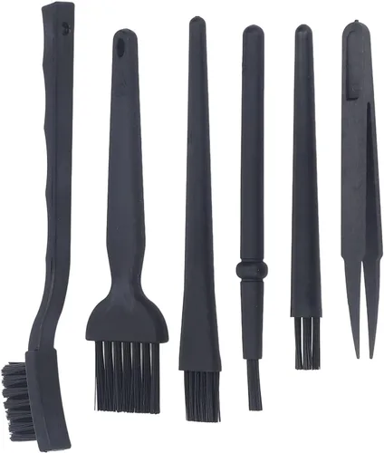 Vista 5 de Cepillo de teclado portátil antiestático, cepillo de limpieza electrónica con pinzas, cepillo antiestático, aspiradoras de computadora