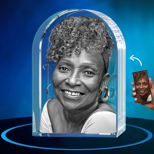 Vista 10 de ArtPix 3D Lápida de fotos de cristal, regalos conmemorativos personalizados para la pérdida de mamá, papá, abuela, abuelo, esposa, mascota, gato