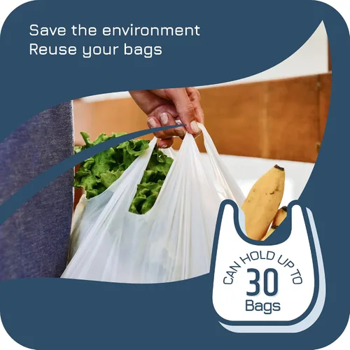Vista 7 de Manterio Organizador de bolsas de plástico para montaje en pared, protector de bolsas de plástico duradero para comestibles, a prueba de manchas