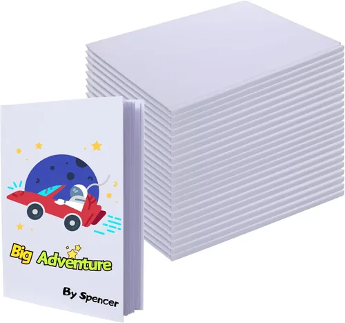 Vista 8 de 24 Pack Hardcover Blank Book,5x5 Inch Unlined Sketchbook Journal - 18 Sheets/36 Pages Each, Bulk Pack of White Hardcover Blank Books for Writing