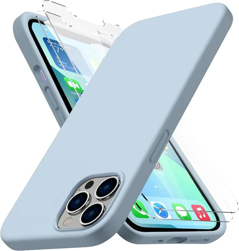 Vista 12 de CellEver Funda de silicona resistente para iPhone 12 y 12 Pro, dos protectores de pantalla de vidrio inastillables, protección militar contra Negro