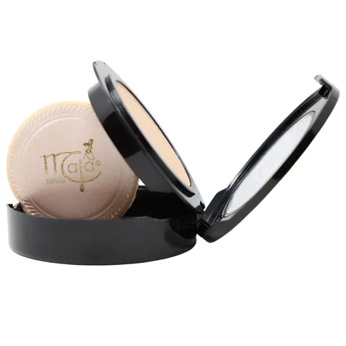 Vista 3 de Maja Polvo Compacto, Polvo de maquillaje compacto para brindarte una cobertura uniforme, Sin Imperfecciones, Acabado Mate, Sin Brillo, Larga