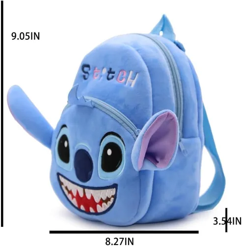 Vista 5 de BALLAU Mochila de felpa, lindo bolso de escuela pequeño, mochila pequeña para bebé, mochila de héroe de dibujos animados para niños, Azul