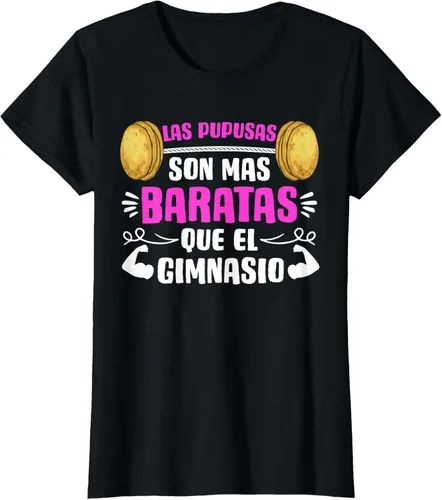 Vista 15 de Las Pupusas Que El Gimnasio - Camiseta salvadoreña salvadoreña, Negro, S